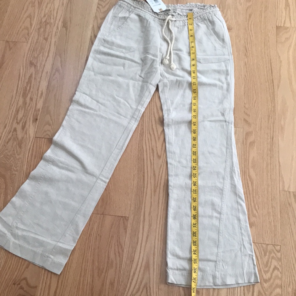 New! Roxy XS tan linen /cotton pants. - Picture 5 of 10